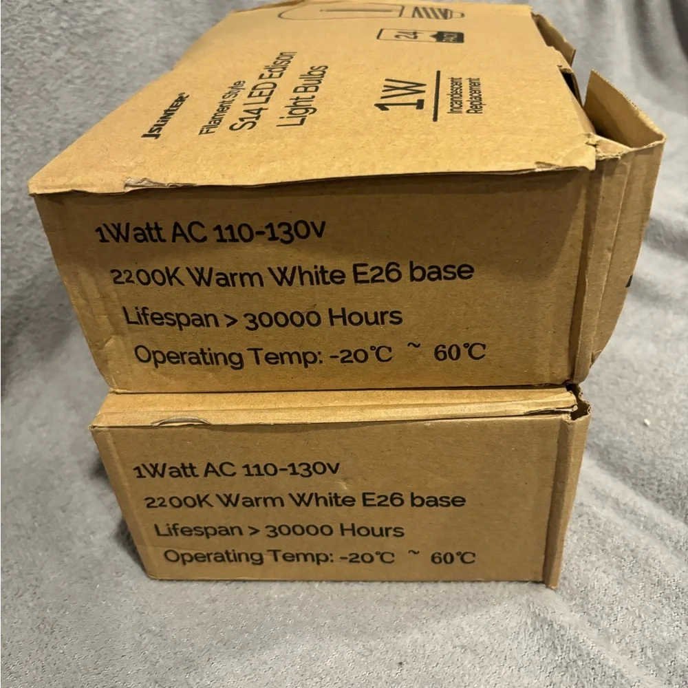 Set of 2-Jslinter 24-Pack LED 1W String Light Bulbs, S14‎ Plastic Shatterproof